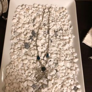 Turquoise and silver necklace & matching earrings